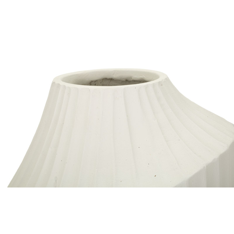 Vase moderne Rond Hauteur 38 cm Magnesium oxide Blanc crème Ice 