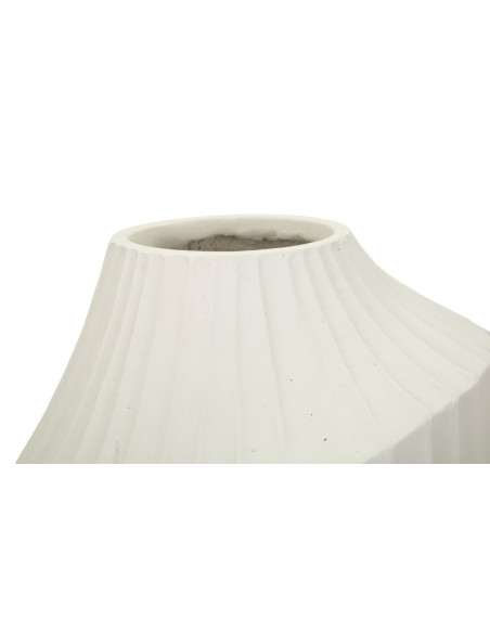 Vase moderne Rond Hauteur 38 cm Magnesium oxide Blanc crème Ice 
