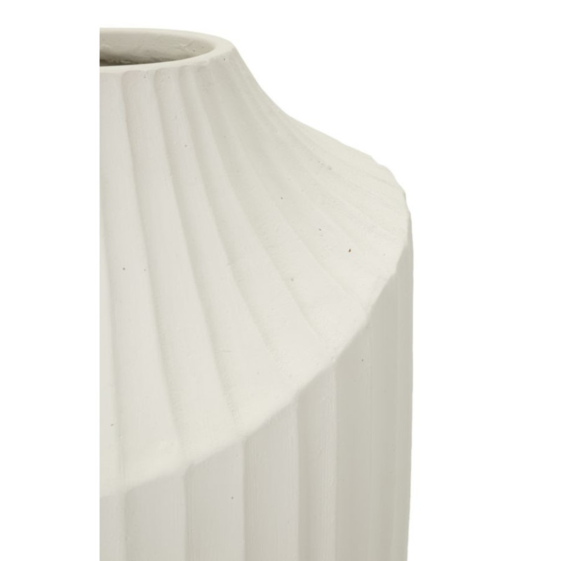 Vase moderne Rond Hauteur 38 cm Magnesium oxide Blanc crème Ice 