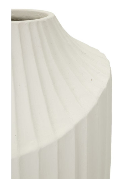 Vase moderne Rond Hauteur 38 cm Magnesium oxide Blanc crème Ice 