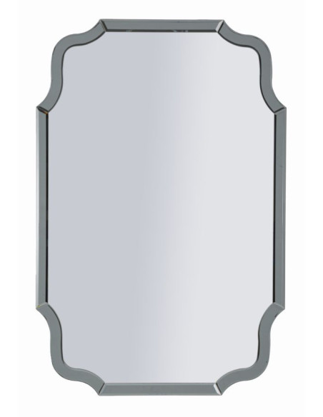 Grand Miroir mural oriental chic Rectangulaire 60x90 Bois MDF Gris Istanbul 