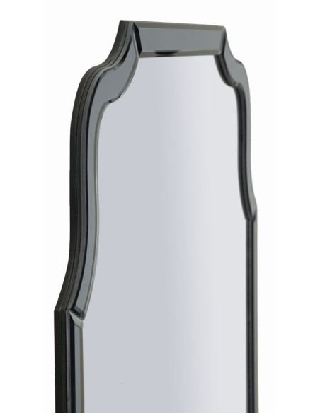 Grand Miroir mural oriental chic Rectangulaire 60x90 Bois MDF Gris Istanbul 