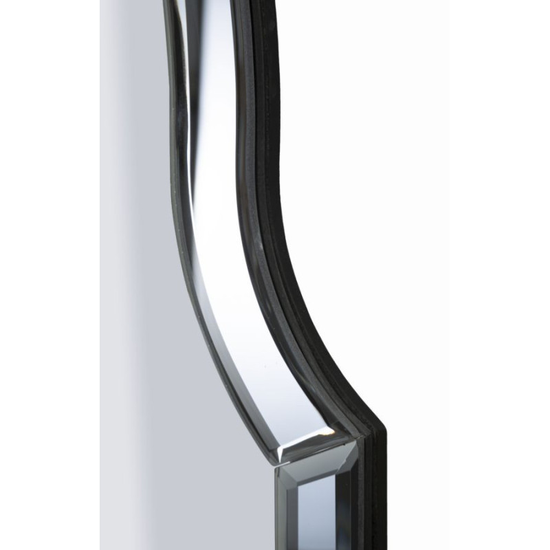 Grand Miroir mural oriental chic Rectangulaire 60x90 Bois MDF Gris Istanbul 