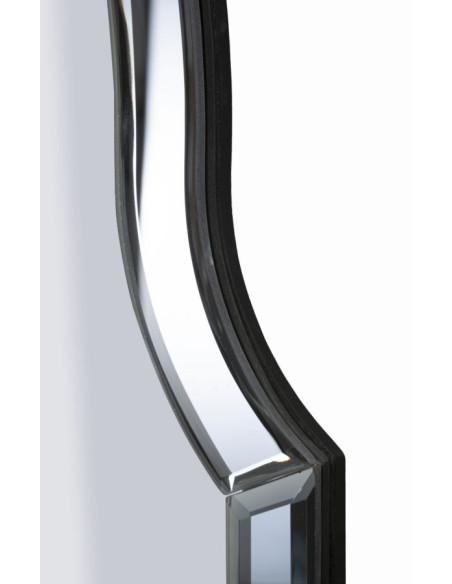 Grand Miroir mural oriental chic Rectangulaire 60x90 Bois MDF Gris Istanbul 