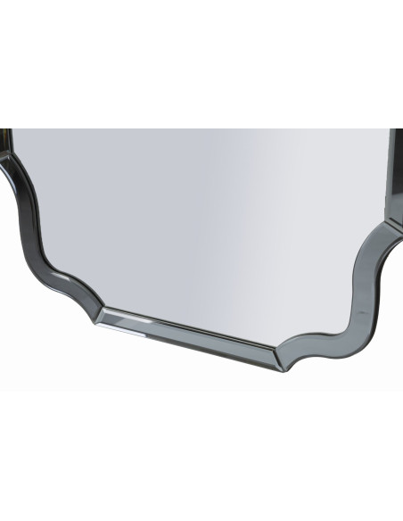 Grand Miroir mural oriental chic Rectangulaire 60x90 Bois MDF Gris Istanbul 