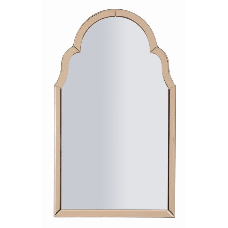 Grand Miroir mural oriental chic Arc 47x80 Bois MDF Rose Tangeri 