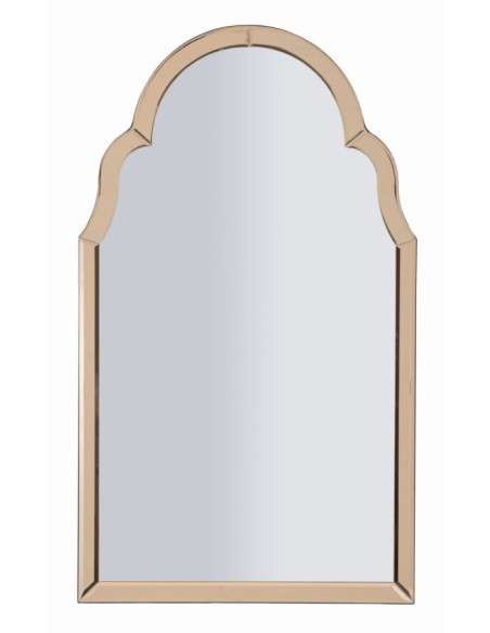 Grand Miroir mural oriental chic Arc 47x80 Bois MDF Rose Tangeri 