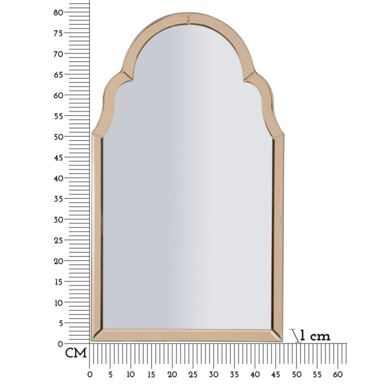 Grand Miroir mural oriental chic Arc 47x80 Bois MDF Rose Tangeri 