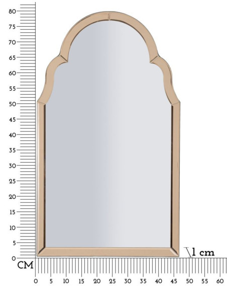 Grand Miroir mural oriental chic Arc 47x80 Bois MDF Rose Tangeri 