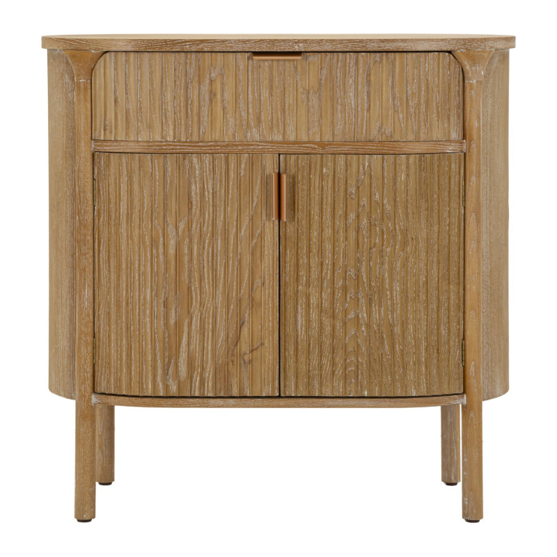 Buffet scandinave chic Bas 2 portes 1 tiroir Bois de sapin Bois MDF Marron Métal Doré Goteborg 