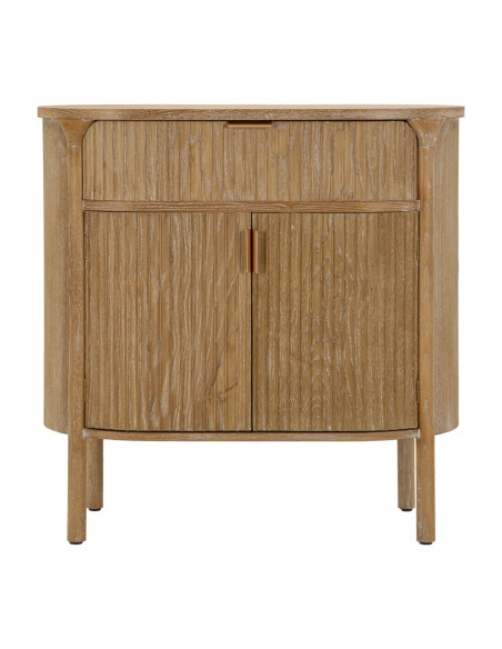 Buffet scandinave chic Bas 2 portes 1 tiroir Bois de sapin Bois MDF Marron Métal Doré Goteborg 