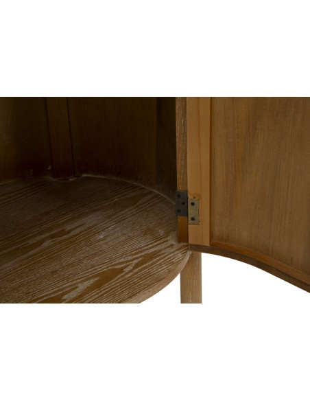 Buffet scandinave chic Bas 2 portes 1 tiroir Bois de sapin Bois MDF Marron Métal Doré Goteborg 