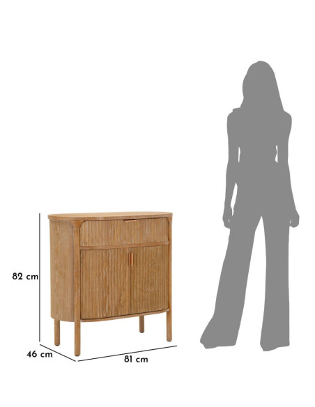 Buffet scandinave chic Bas 2 portes 1 tiroir Bois de sapin Bois MDF Marron Métal Doré Goteborg 