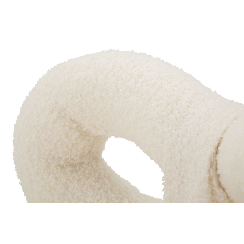 Chaise originale bouclette Noeud Tissu Blanc Bouclé Métal Bois MDF Ilary 