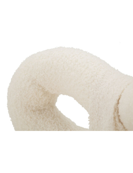 Chaise originale bouclette Noeud Tissu Blanc Bouclé Métal Bois MDF Ilary 