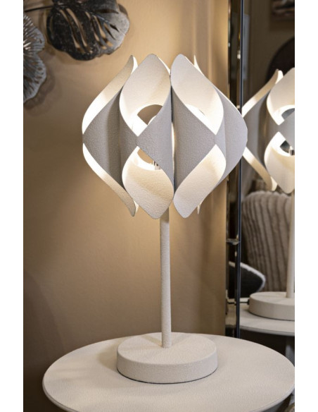 Grande Lampe à poser design moderne Hauteur 57 cm Métal Blanc crème Space 