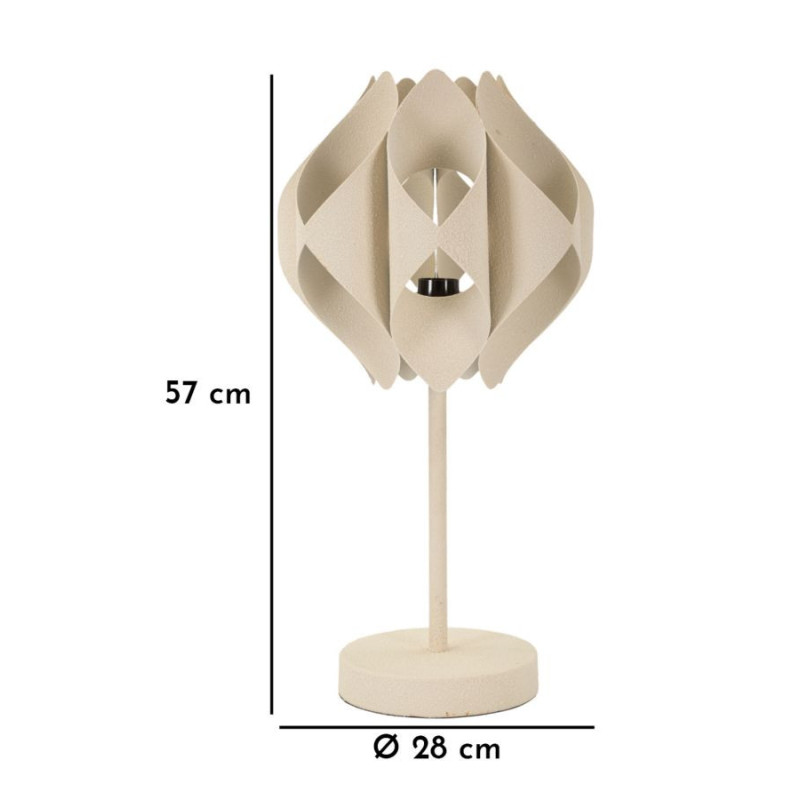 Grande Lampe à poser design moderne Hauteur 57 cm Métal Blanc crème Space 