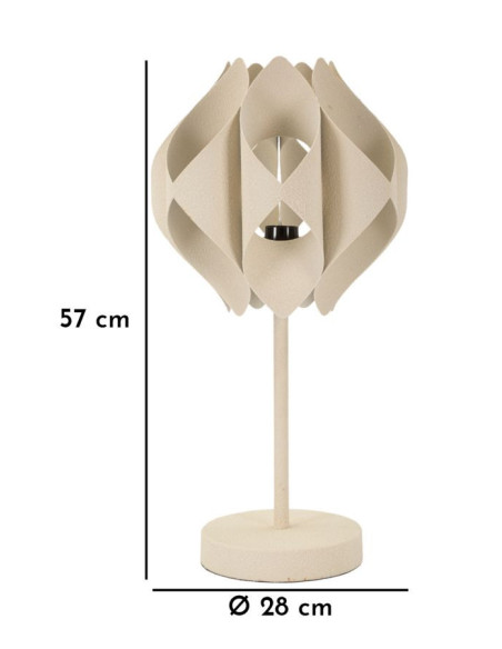 Grande Lampe à poser design moderne Hauteur 57 cm Métal Blanc crème Space 