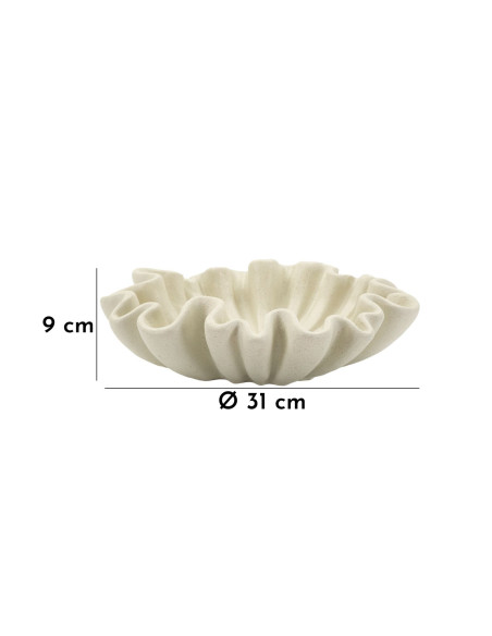 Vide poche Corolle 31 cm Résine Blanc crème Stons