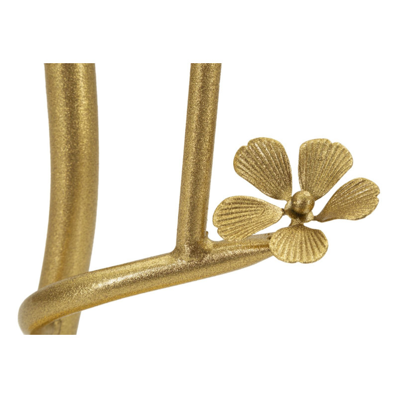 Table d'appoint moderne chic Ronde Métal Doré Motif oiseaux Verre Birds 