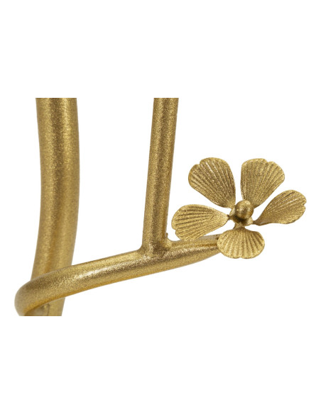 Table d'appoint moderne chic Ronde Métal Doré Motif oiseaux Verre Birds 