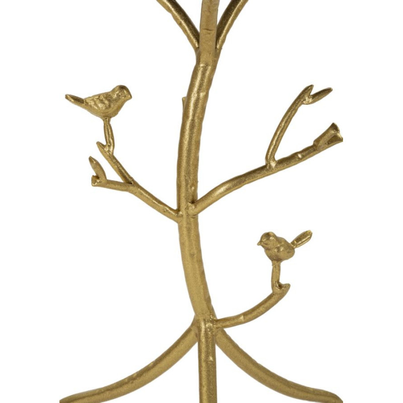 Table d'appoint moderne chic Ronde Métal Doré Motif oiseaux Marbre Blanc Birds 