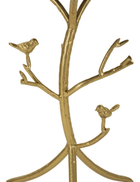 Table d'appoint moderne chic Ronde Métal Doré Motif oiseaux Marbre Blanc Birds 