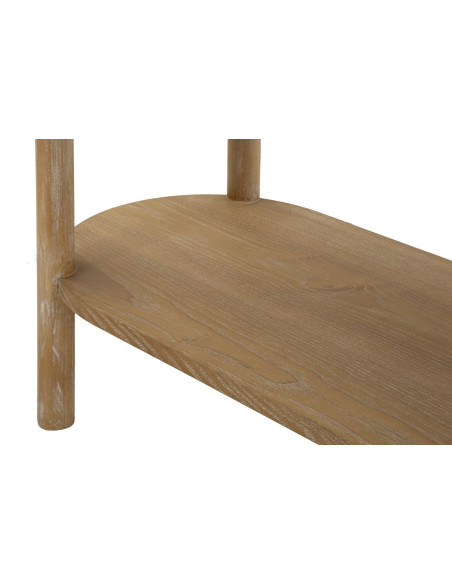 Console scandinave chic Ovale 1 tiroir 1 étagère Bois de sapin Bois MDF Marron Métal Doré Goteborg 