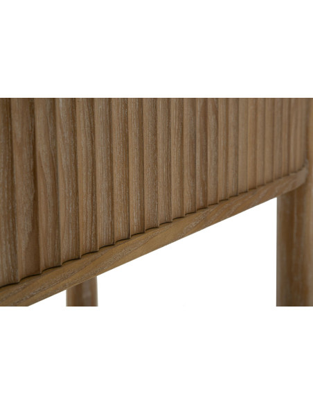 Console scandinave chic Ovale 1 tiroir 1 étagère Bois de sapin Bois MDF Marron Métal Doré Goteborg 