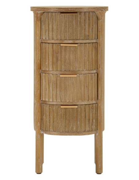 Chiffonnier scandinave chic Ovale 4 tiroirs Bois de sapin Bois MDF Marron Métal Doré Goteborg Mauro Ferretti - 2