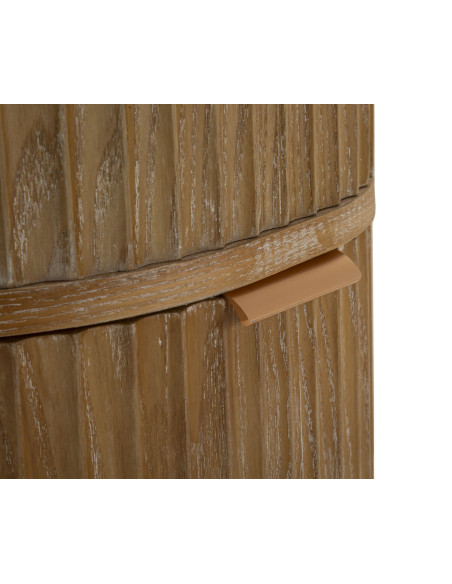 Chiffonnier scandinave chic Ovale 4 tiroirs Bois de sapin Bois MDF Marron Métal Doré Goteborg Mauro Ferretti - 6