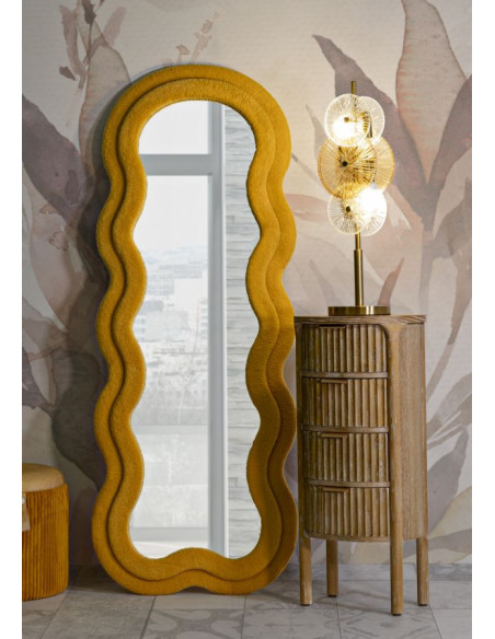 Chiffonnier scandinave chic Ovale 4 tiroirs Bois de sapin Bois MDF Marron Métal Doré Goteborg Mauro Ferretti - 8