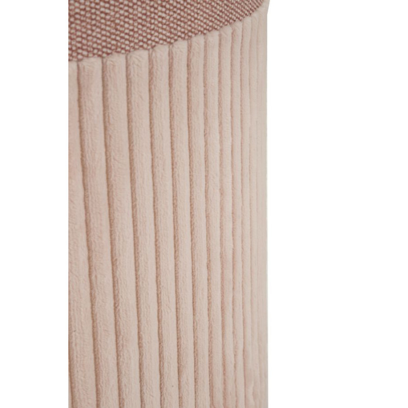 Pouf moderne chic Rond avec coffre de rangement Velours côtelé Rose MDF Cortina (Lot de 3) 
