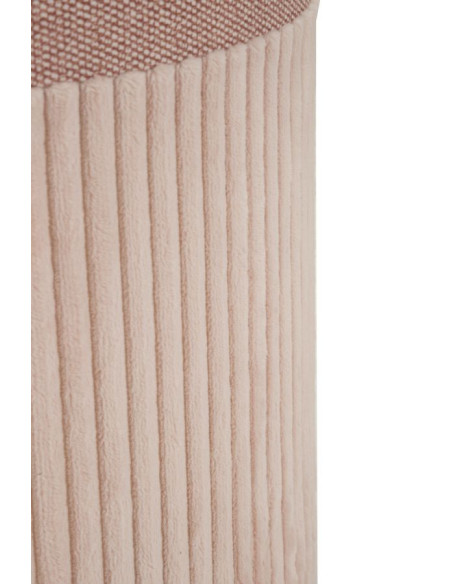 Pouf moderne chic Rond avec coffre de rangement Velours côtelé Rose MDF Cortina (Lot de 3) 