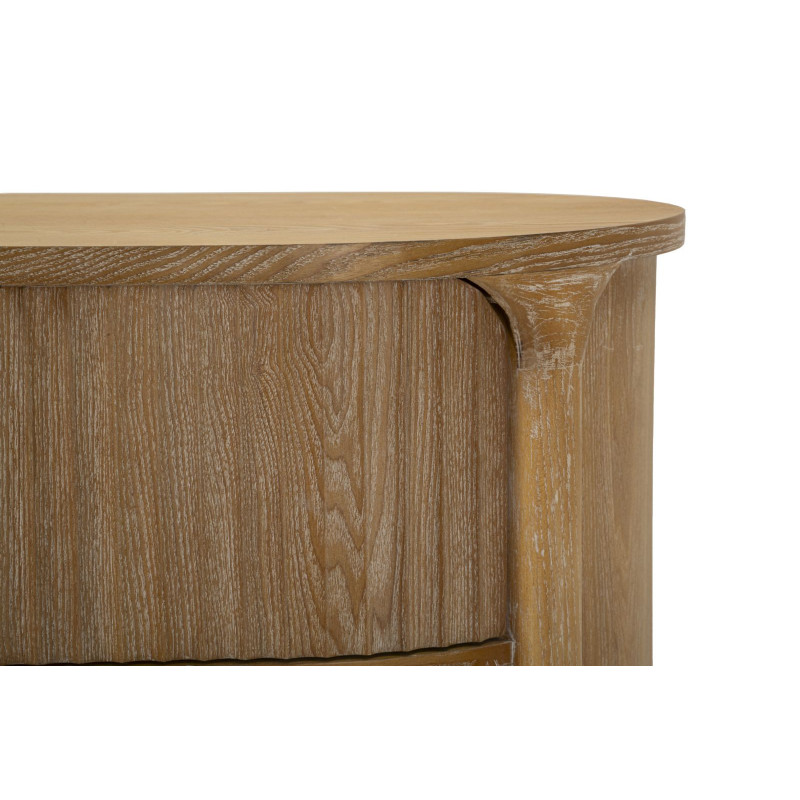 Commode scandinave chic 3 tiroirs Bois de sapin Bois MDF Marron Métal Doré Goteborg 