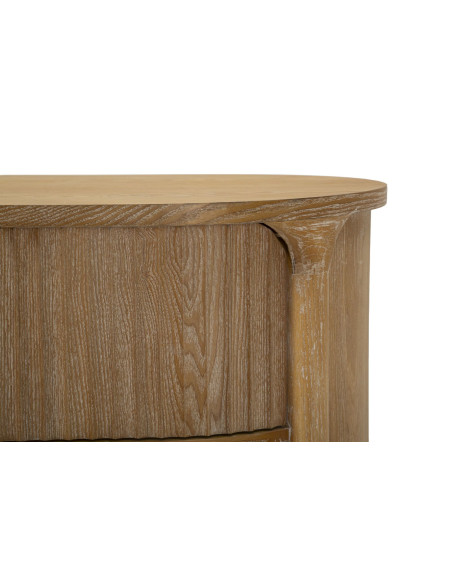 Commode scandinave chic 3 tiroirs Bois de sapin Bois MDF Marron Métal Doré Goteborg 