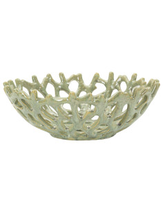 Vide poche déco original Corail Rond 35 cm Céramique Vert Coral 