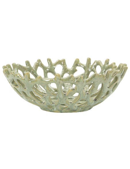 Vide poche déco original Corail Rond 35 cm Céramique Vert Coral 