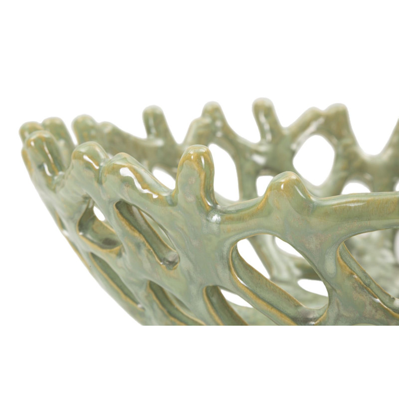 Vide poche déco original Corail Rond 35 cm Céramique Vert Coral 