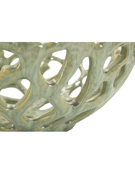 Vide poche déco original Corail Rond 35 cm Céramique Vert Coral 