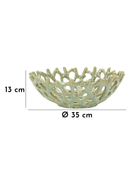 Vide poche déco original Corail Rond 35 cm Céramique Vert Coral 