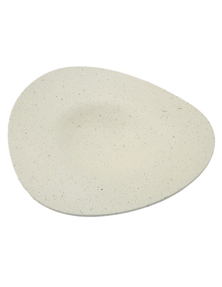 Vide poche déco minimaliste Organique 41 cm Résine Blanc crème Elegant 