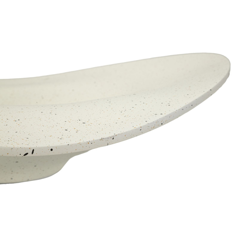 Vide poche déco minimaliste Organique 41 cm Résine Blanc crème Elegant 