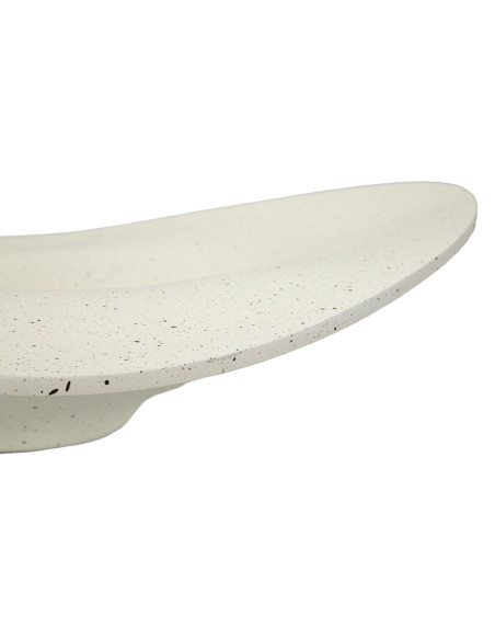 Vide poche déco minimaliste Organique 41 cm Résine Blanc crème Elegant 