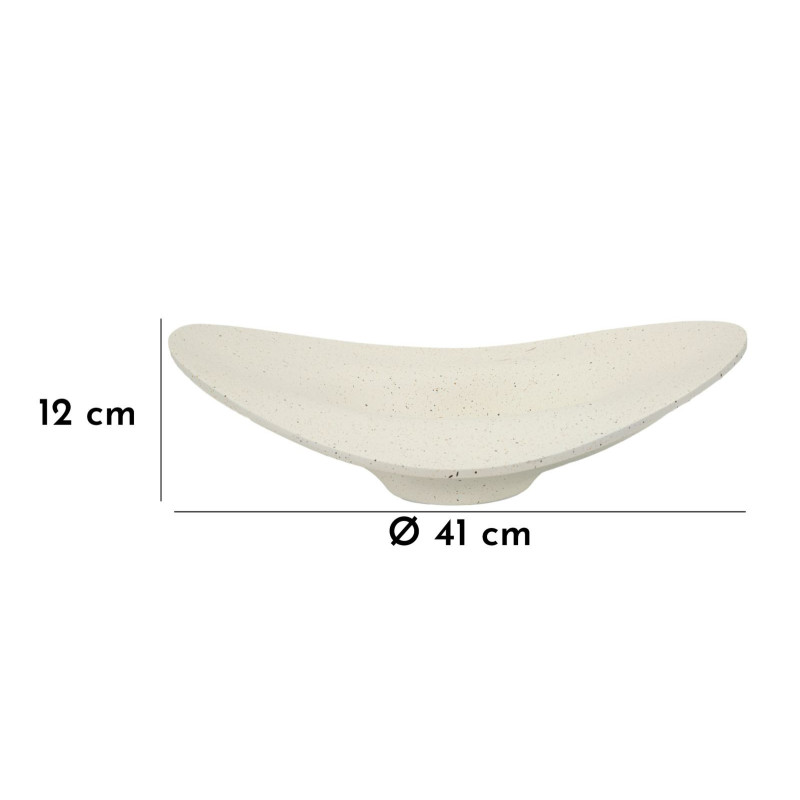 Vide poche déco minimaliste Organique 41 cm Résine Blanc crème Elegant 