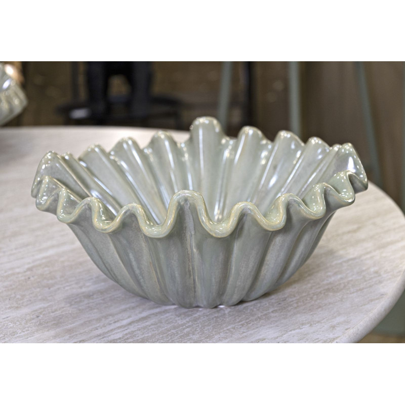 Vide poche original Corolle Organique 33 cm Céramique Vert Nacré Venice 