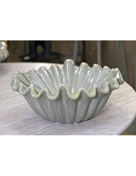 Vide poche original Corolle Organique 33 cm Céramique Vert Nacré Venice 