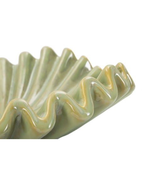 Grand Vide poche original Corolle Organique 40 cm Céramique Vert Nacré Venice 