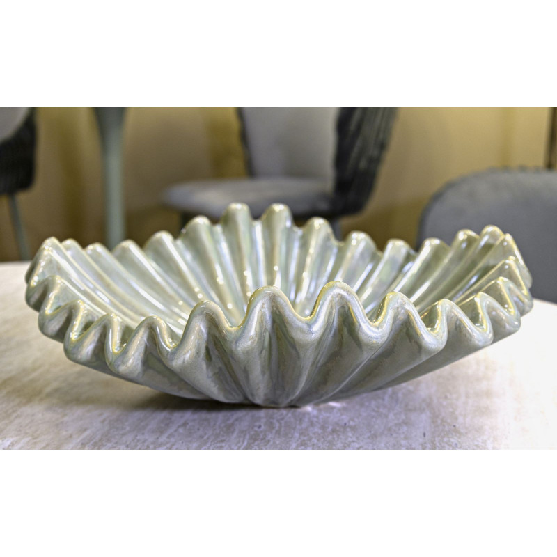 Grand Vide poche original Corolle Organique 40 cm Céramique Vert Nacré Venice 