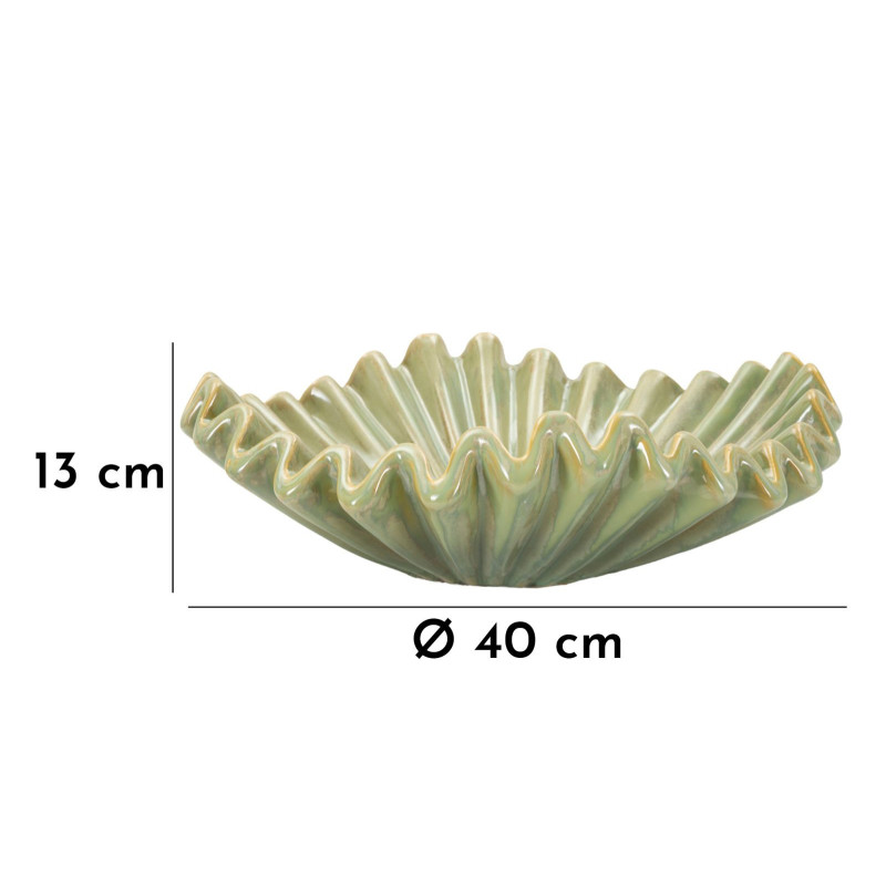 Grand Vide poche original Corolle Organique 40 cm Céramique Vert Nacré Venice 